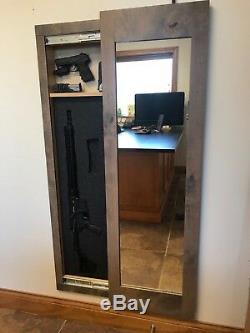 Hidden Storage Mirror In Wall Gun Safe Concealment Cabinet Rifle