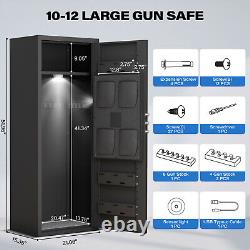 10-12 Large Unassembled Fingerprint Gun Safe with Adjustable Shelf & Ammo Box