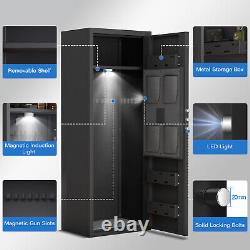 10-12 Large Unassembled Fingerprint Gun Safe with Adjustable Shelf & Ammo Box