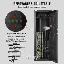 10-12 Rifles Gun Safe Rifle Safe with Lock Digital Keypad Removable Shelf