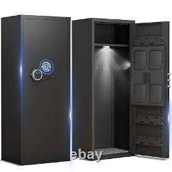 10-12 Unassembled Gun Safe, Large Fingerprint Rifle Safe with Backlit Keypad