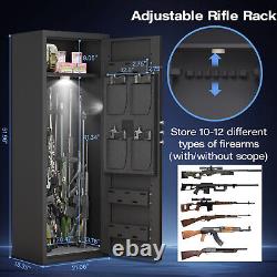 10-12 Unassembled Gun Safe, Large Fingerprint Rifle Safe with Backlit Keypad