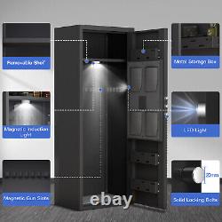 10-12 Unassembled Gun Safe, Large Fingerprint Rifle Safe with Backlit Keypad