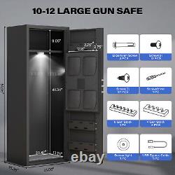 10-12 Unassembled Gun Safe, Large Fingerprint Rifle Safe with Backlit Keypad