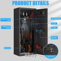 10-12 Unassembled Gun Safe for Home Rifle, with Digital Keypad & Removable Shelf