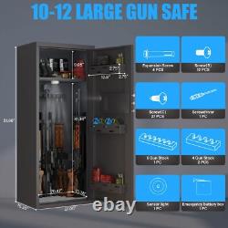 10-12 Unassembled Gun Safe for Home Rifle, with Digital Keypad & Removable Shelf
