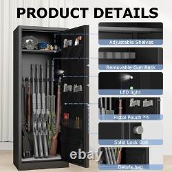 10-15 Gun Safe for Home Rifle and Pistols, Quick Access Rifle Security Safes