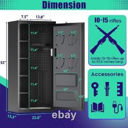 10-15 Large Gun Safe for Rifles and Pistols Gun Cabinet with Quick-Access