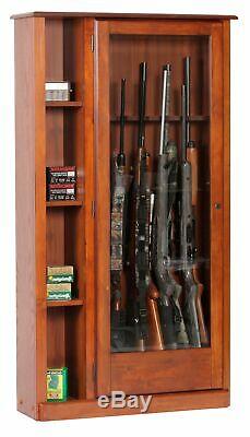 10-Gun Adjustable Rifle Shotgun Cabinet Storage Security Locker System Gun Safe