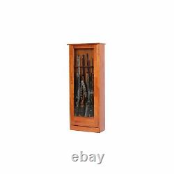 10 Gun Safe Cabinet Lock Storage Locker Brown Tall Wood Shelf Rack New