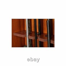 10 Gun Safe Cabinet Lock Storage Locker Brown Tall Wood Shelf Rack New