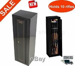 10 Gun Security Cabinet Rifle safe storage gun box Firearm steel locker key rack