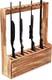 10 Gun Wooden Gun Display Rack Standing Floor With Storage Compartment Home Garage