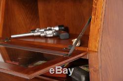 12 GUN STORAGE CABINET SAFE Wooden Locking Cabinetry Glass Display Firearm Rack