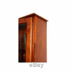 12 Gun Cabinet Display Key Lock Wood Firearms Storage Shotgun Long Rifle Safe