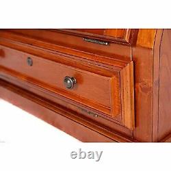 12 Gun Safe Cabinet Lock Storage Locker Brown Tall Wood with Slanted Base New