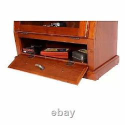 12 Gun Safe Cabinet Lock Storage Locker Brown Tall Wood with Slanted Base New