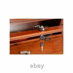 12 Gun Safe Cabinet Lock Storage Locker Brown Tall Wood with Slanted Base New