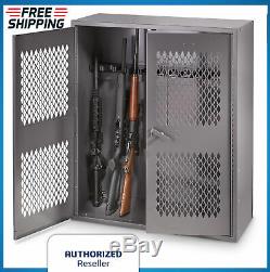 12 Gun Storage Locker Metal Shotgun AR MSR Rifle Cabinet Rack Lockable Safe 42H