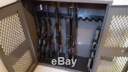 12 Gun Storage Locker Metal Shotgun AR MSR Rifle Cabinet Rack Lockable Safe 42H
