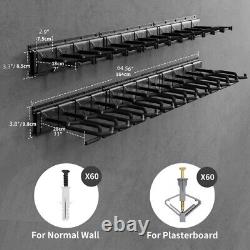 12 Slot Adjustable Gun Rack Wall Mount Heavy Duty Steel Shotgun Rifle Display US