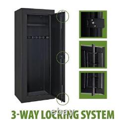 14 Gun Cabinet Safe Storage Security Vault Steel Firearms-Rifle Proof Lock Drill
