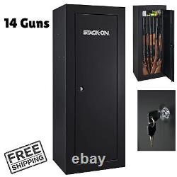 14 Gun Security Cabinet Stack Rifle Safe Storage Locker Shotgun Lock Firearm