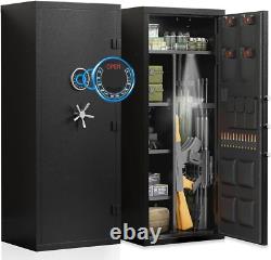 15-20 Gun Cabinet for Rifles and Pistols, Unassembled Gun Safe with Mute Mode