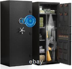 15-20 Gun Safe for Rifles and Pistols, Large Gun Cabinet with Fingerprint Lock