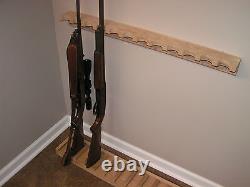 16 gun wood closet gun rack with floor base- Solid Oak
