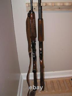 16 gun wood closet gun rack with floor base- Solid Oak