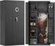 18-20 Large Long Gun Safe Home Rifles Pistols Gun Cabinet Dual Storage Space