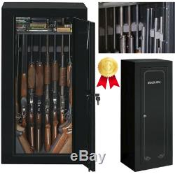18 Gun Storage Cabinet Organizer Safe Box Rifle Big Rack Long Firearm Lock Ammo