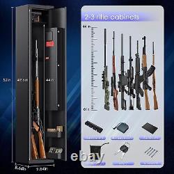 180° Opening Large Rifle Safe Quick Access 2-3 Gun Storage Cabinet with Pistol Box