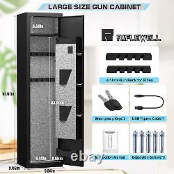 2-3 Rifle Gun Safe, Biometric Large Long Gun Safe for Home Rifle and Shotguns