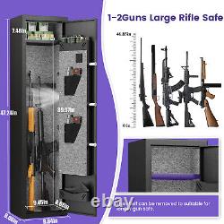 2 Digital Gun Safe, Home Rifle Safe with Removable Shelf and Adjustable Gun Rack