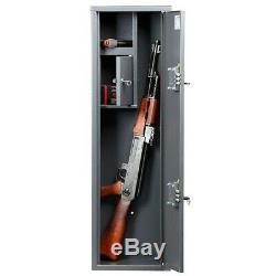2 Gun Rifle Shotgun Storage Lockable Steel Cabinet Metal Security Safe 3.28 ft