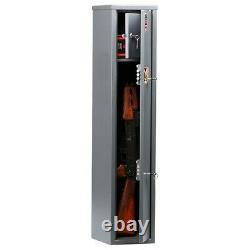 2 Gun Rifle Shotgun Storage Steel Lockable Cabinet Security Metal Safe 3.28 ft