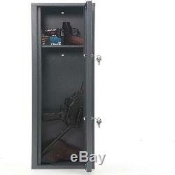 2-Lock Gun Rifle Shotgun Metal Security Cabinet Safe Storage with Handgun Shelf