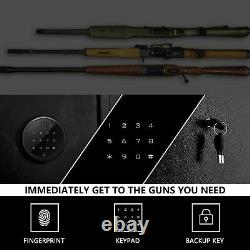 2-in-1 Biometric/Digital Unlock 5 Rifle Gun Safe Storage Cabinet Fingerprint