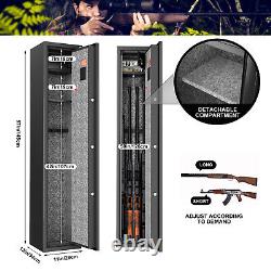 2 in 1 Security 5 Gun Rifle Storage Electronic Lock Shotgun Pistol Cabinet Safe