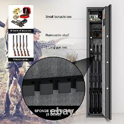 2 in 1 Security 5 Gun Rifle Storage Electronic Lock Shotgun Pistol Cabinet Safe