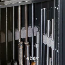 22 Gun Storage Cabinet Steel Rifle Shotgun Firearm Security Safe with Lock Black