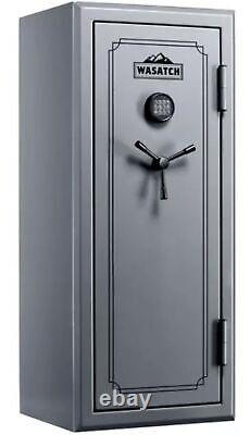 24 Gun Security Safe Fire/Waterproof with Electronic Lock & Door Storage Gray NEW