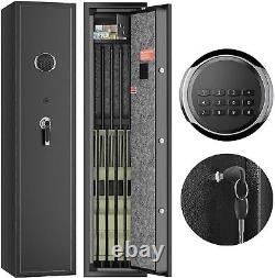 2Rack Large 5-6 Gun Rifle Wall Storage Safe Cabinet Seperate Lockbox Dual Alarm