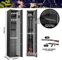 2Rack Large 5-6 Gun Rifle Wall Storage Safe Cabinet Seperate Lockbox Dual Alarm