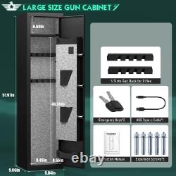 3-5 Gun Safe for Home Rifles and Pistols, with Fingerprint Lock & Dual Alarm