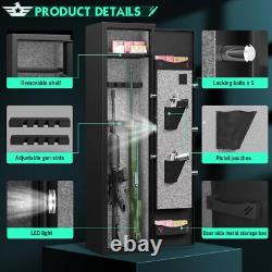 3-5 Gun Safe for Home Rifles and Pistols, with Fingerprint Lock & Dual Alarm
