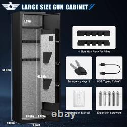 3-5 Gun Safe for Rifles and Pistols, Rifle Gun Safe with Alarm & Fingerprint Pad