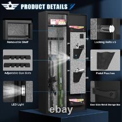 3-5 Gun Safe for Rifles and Pistols, Rifle Gun Safe with Alarm & Fingerprint Pad